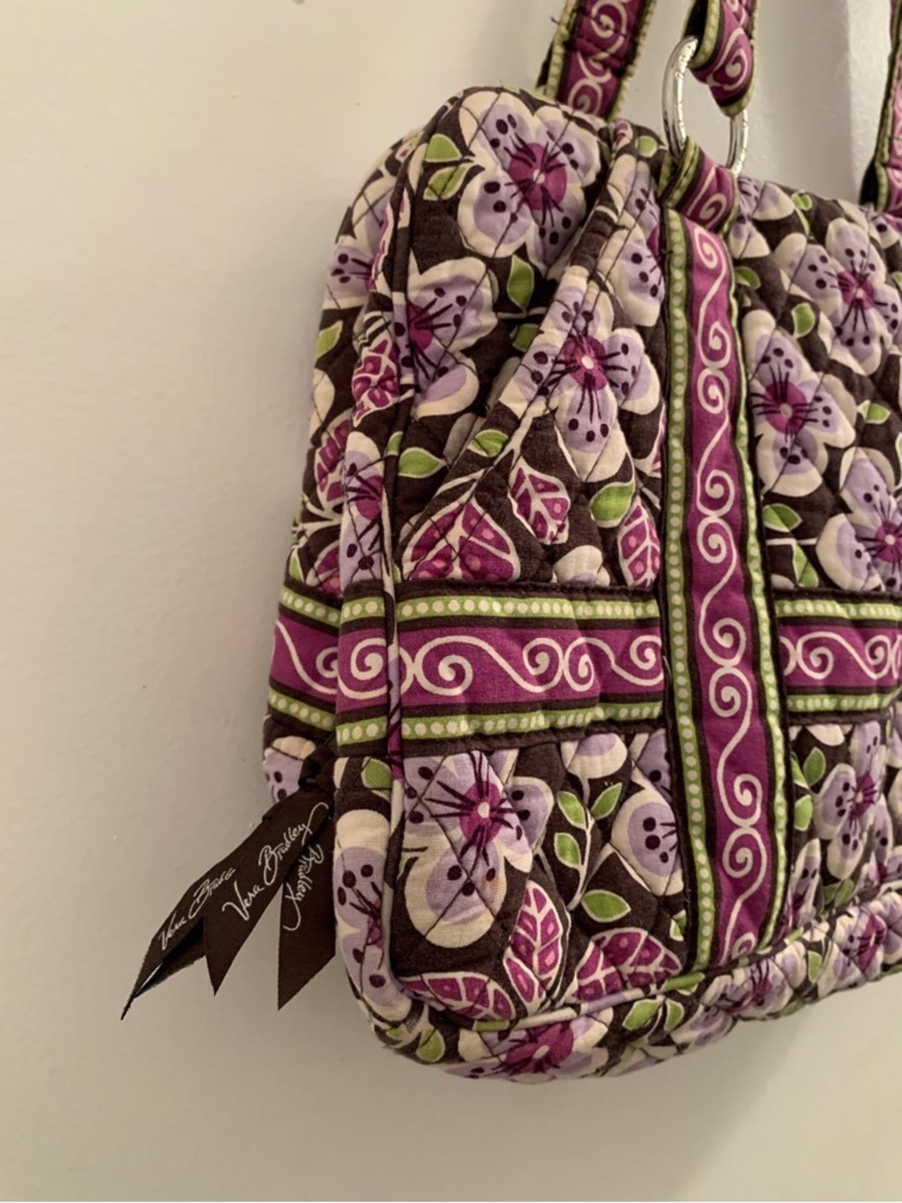 Vera Bradley Purple Floral Quilted Shoulder Bag - Picture 7 of 16